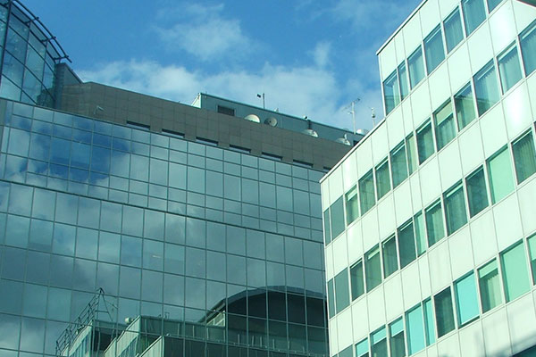 Glass building